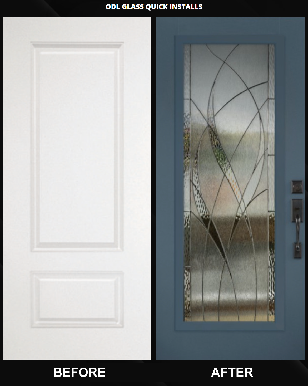 Impact door glass installation