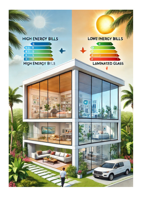 Energy efficiency and UV protection illustration